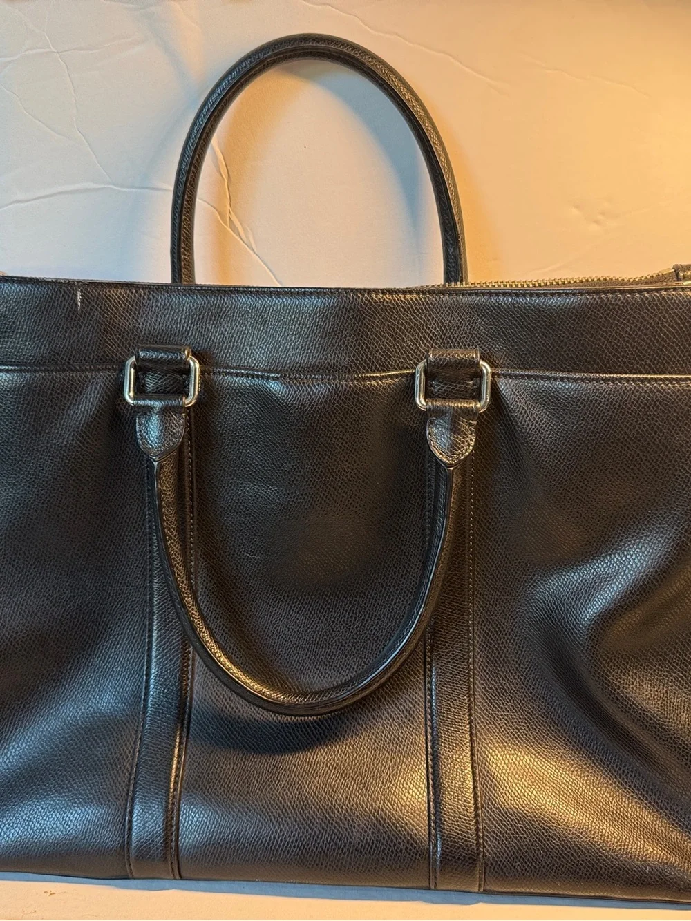 Coach Black Leather Brief Bag - Men unisex leather laptop